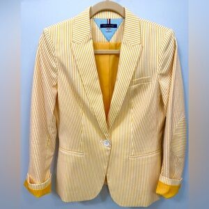 Tommy Hilfiger Yellow Pinstripe Blazer Size 8